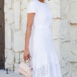 White Eyelet MIDI Dress